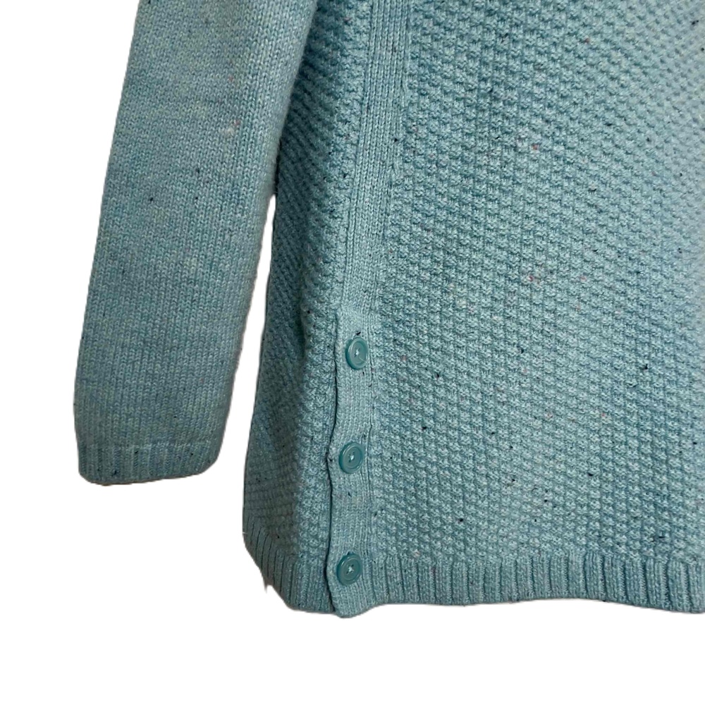 Talbots Aqua Marine Blue Cotton Blend Medium Tunic Sweater Mock Neck - Picture 5 of 9